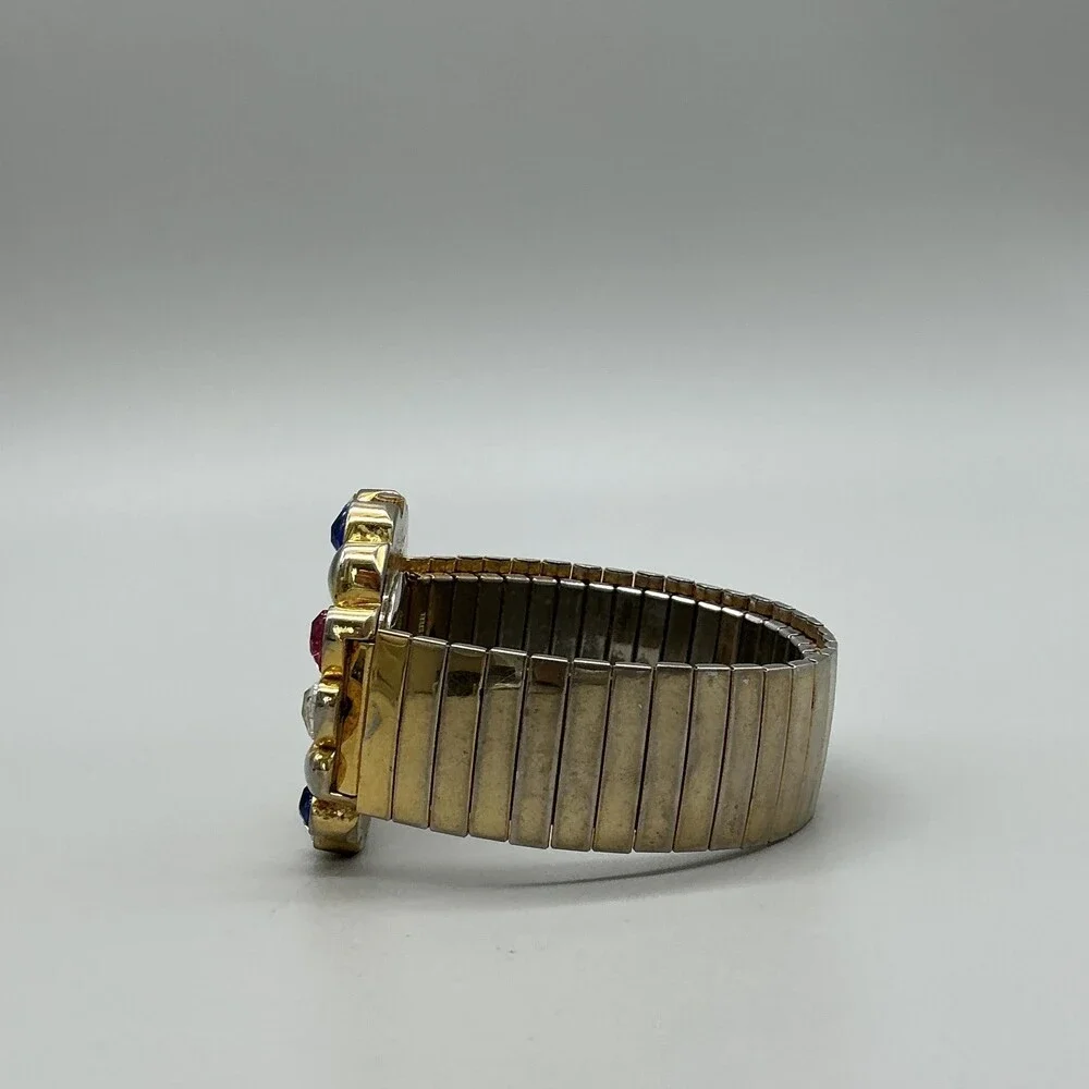 Vtg Gloria Vanderbilt V3700 Womens Watch 40mm Gold Heart Crystals New Battery